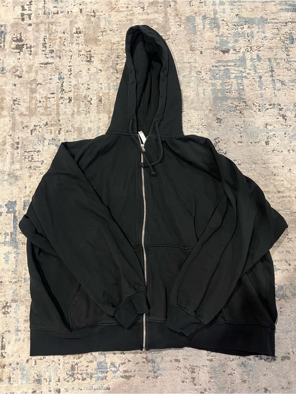 H&M Black Full-Zip Hooded Sweatshirt